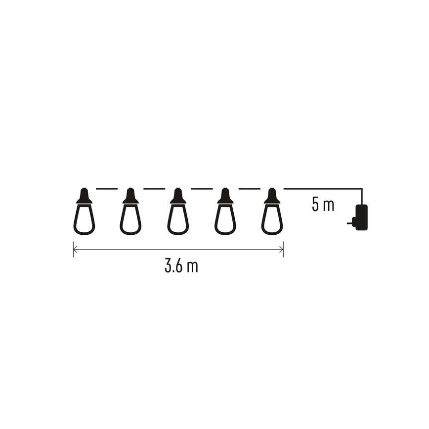 LED-Außen-Deko-Lichterkette 16xLED 8,6m IP44 kaltweiß