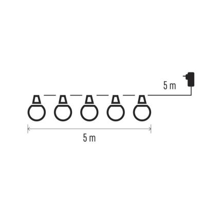 LED-Außen-Dekorationslichterkette 10×LED/10 m IP44, klar