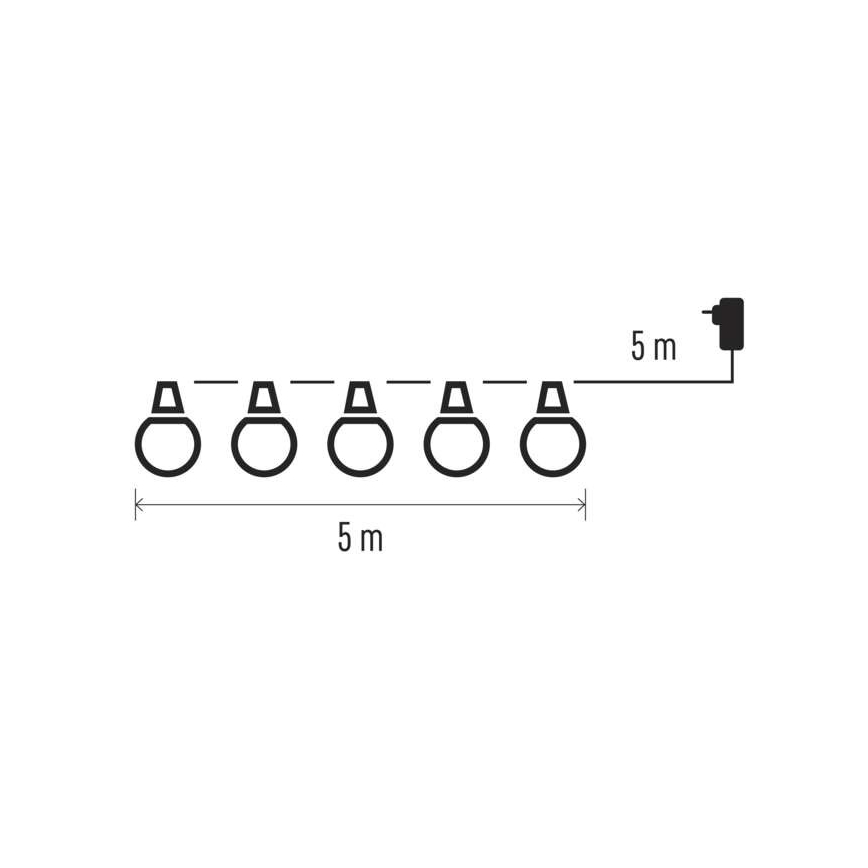LED-Außen-Dekorationslichterkette 10×LED/10 m IP44, klar