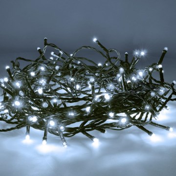 LED-Außen-Lichterkette, 100 LEDs, 8 Funktionen, 13 m, IP44, kaltweiß