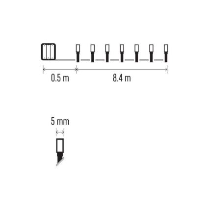 LED Außen-Lichterkette 120xLED/3xAA 8,9m IP44 warmweiß