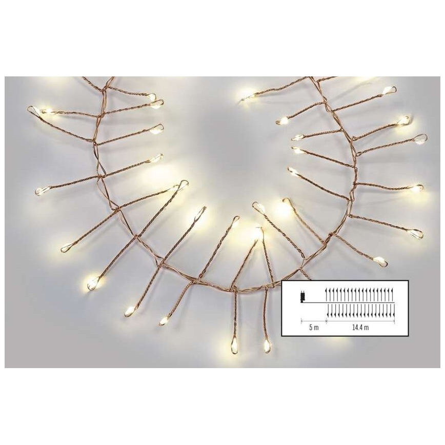 LED-Außen-Lichterkette 1440xLED/8 Funktionen 14,4m IP44 warmweiß