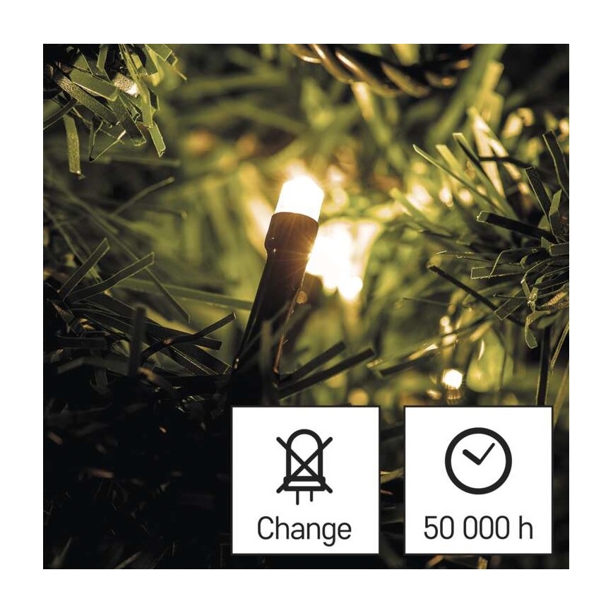 LED-Außen-Lichterkette, 180 LEDs, 23 m, IP44, warmweiß