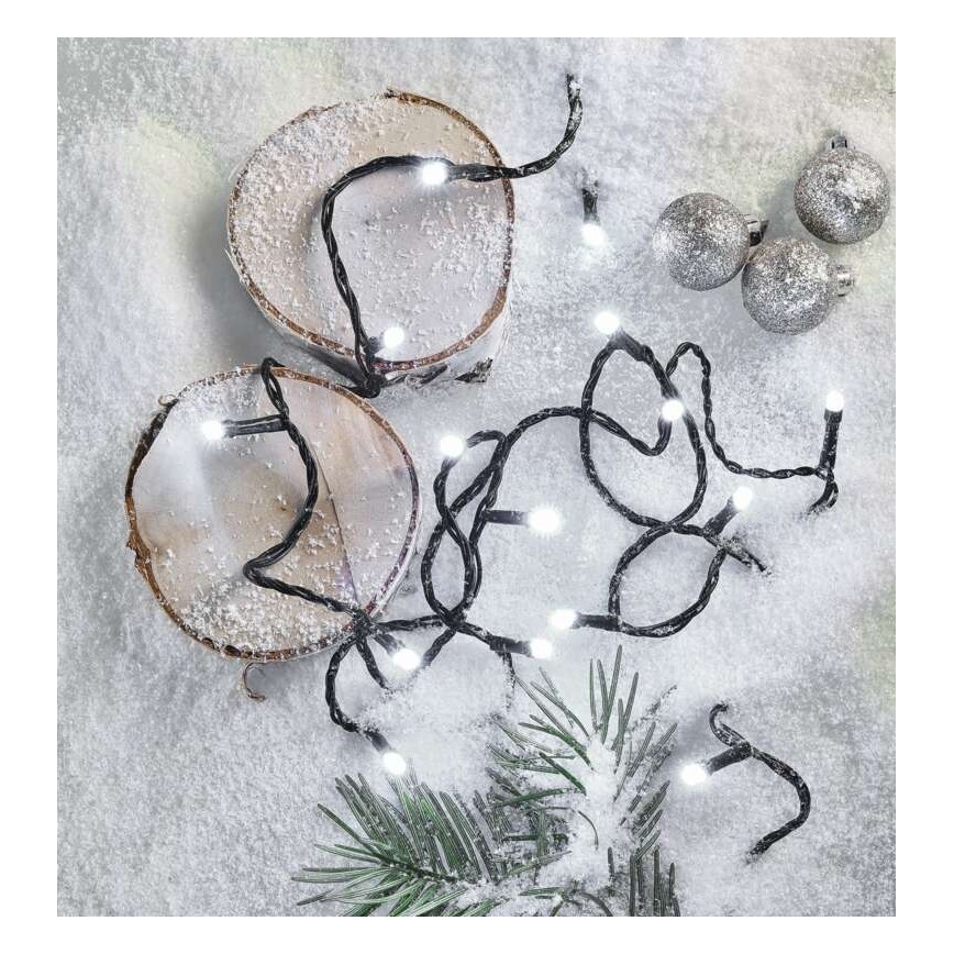 LED-Außen-Lichterkette, 180 LEDs, 8 Modi, 23 m, IP44, kaltweiß