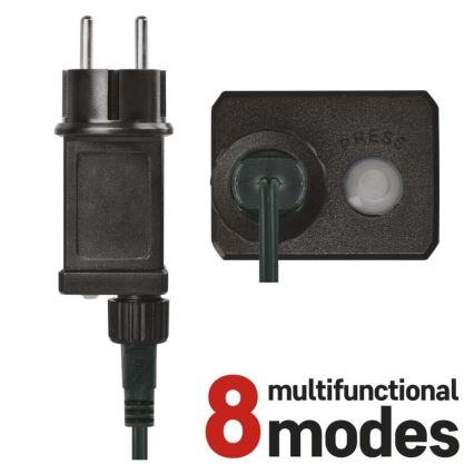 LED-Außen-Lichterkette, 180 LEDs, 8 Modi, 23 m, IP44, kaltweiß