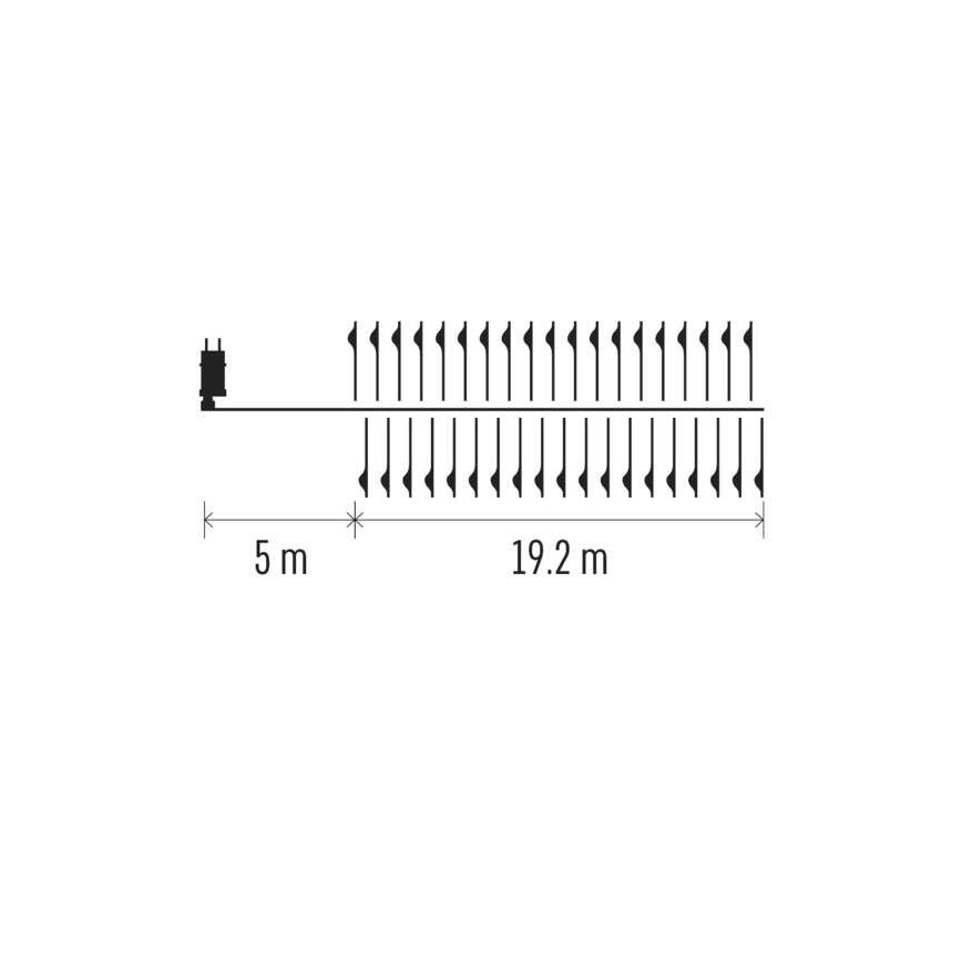 LED-Außen-Lichterkette 1920xLED/8 Funktionen 19,2m IP44 kaltweiß