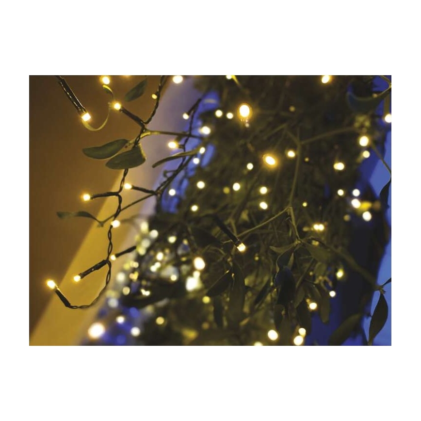 LED-Außen-Lichterkette, 200 LEDs, 8 Leuchtmodi, 8,6 m, IP44, warmweiß