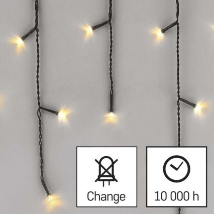 LED-Außen-Lichterkette, 200 LEDs, 8 Leuchtmodi, 8,6 m, IP44, warmweiß