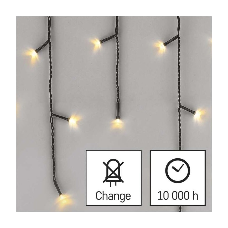 LED-Außen-Lichterkette, 200 LEDs, 8 Leuchtmodi, 8,6 m, IP44, warmweiß