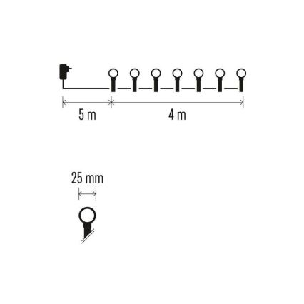 LED-Außen-Lichterkette – 40 LEDs, 9 m, IP44, kaltweiß