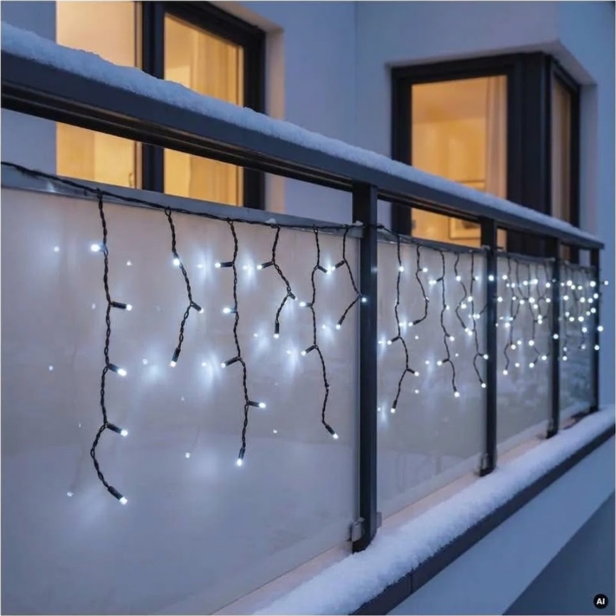 LED-Außen-Lichterkette 50xLED/3x0,4m IP44 kaltweiß