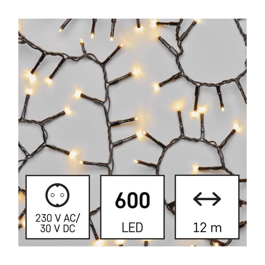 LED-Außen-Lichterkette, 600 LEDs, 17 m, IP44, warmweiß