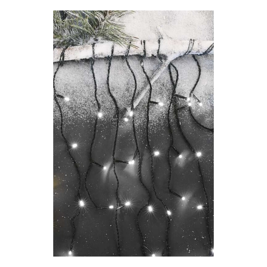 LED-Außen-Lichterkette 600 LEDs/8 Modi 15m IP44 kaltweiß