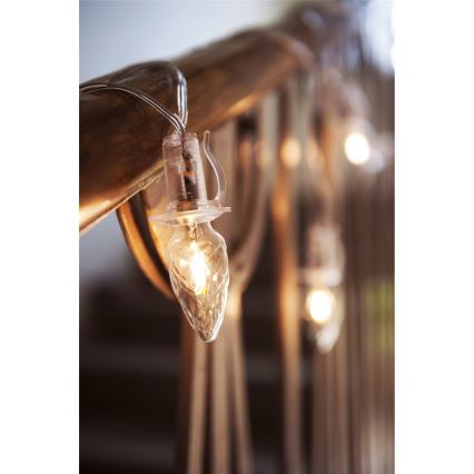 LED Außen-Weihnachtskette CONE FILAMENT 20xE10 19m klar/warmweiß IP44, Hergestellt in Tschechien