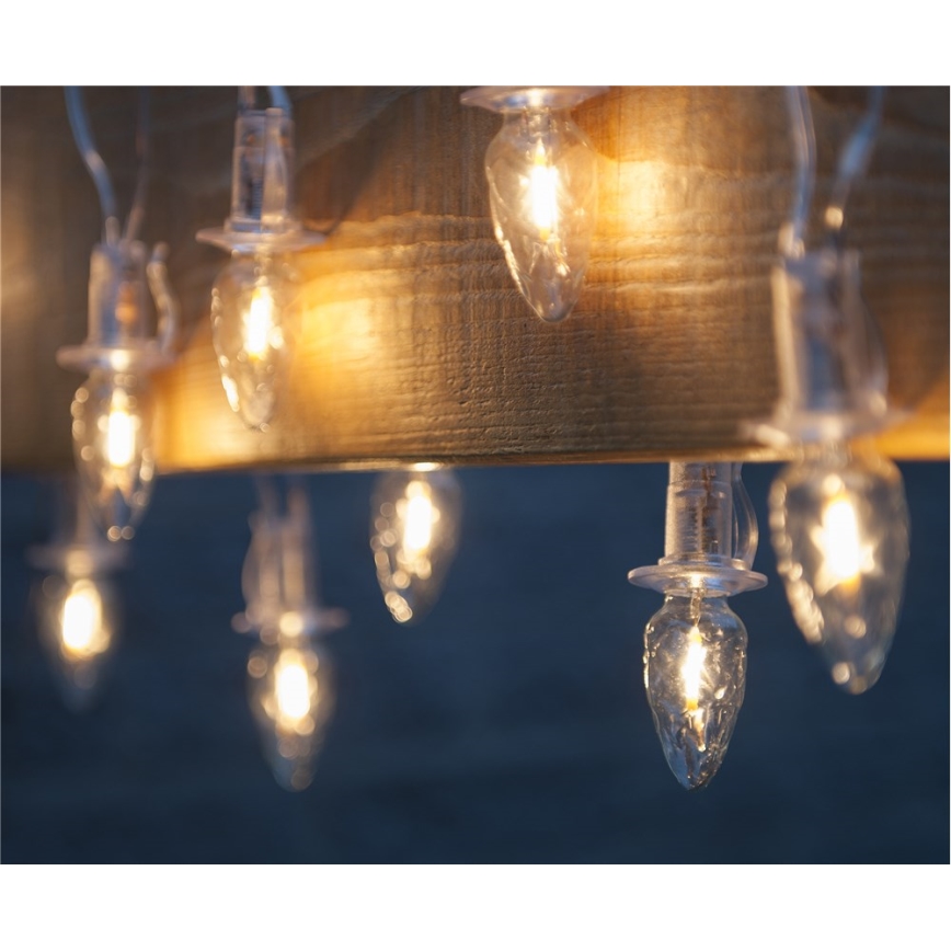 LED Außen-Weihnachtskette CONE FILAMENT 20xE10 19m klar/warmweiß IP44, Hergestellt in Tschechien