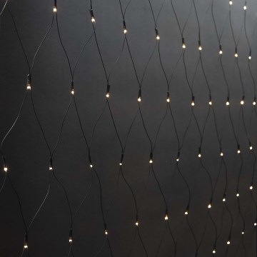 LED-Außen-Lichtervorhang, 160 LEDs, 7 Funktionen, 5 m, IP44, warmweiß
