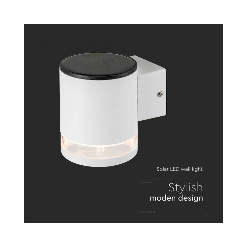 LED Außen-Solar-Wandleuchte LED/1W/3,7V 3000K IP54 1200 mAh Weiß