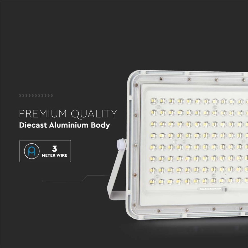 LED Außen-Solarstrahler LED/20W/3,2V 4000K Weiß IP65 + Fernbedienung