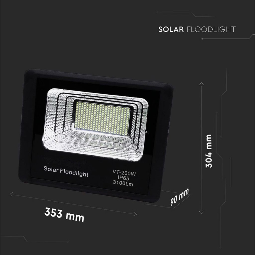 LED Außen-Solarstrahler LED/40W/10V IP65 6000K 20000 mAh + Fernbedienung