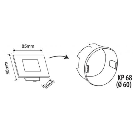 LED Außen-Treppenleuchte LED/1,7 W/230 V 3000/4000/6000 K IP54 weiß