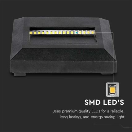 LED Außen-Treppenleuchte LED/2W/230V IP65 3000K Schwarz