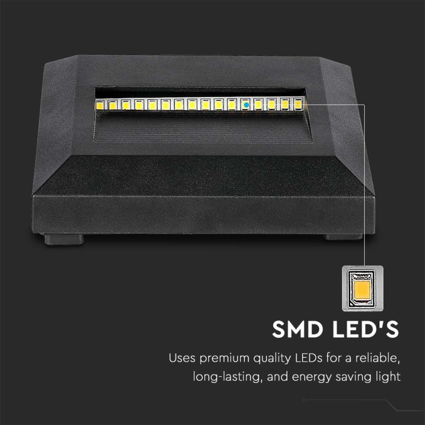 LED Außen-Treppenleuchte LED/2W/230V IP65 3000K Schwarz