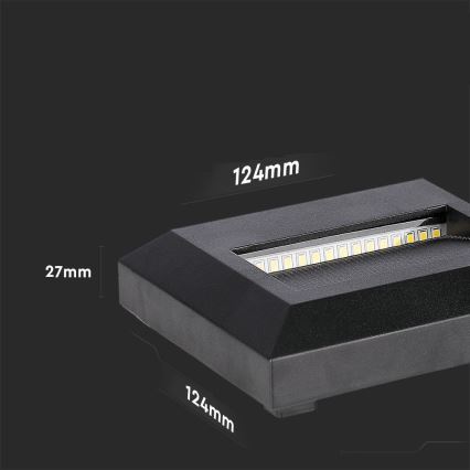 LED Außen-Treppenleuchte LED/2W/230V IP65 3000K Schwarz