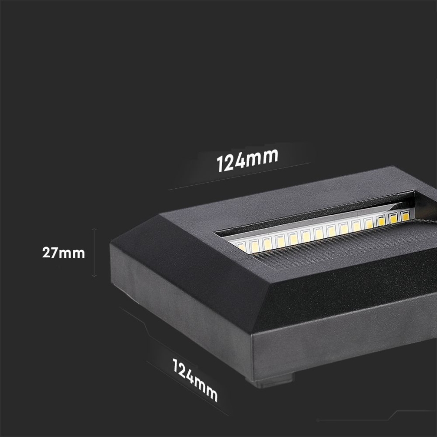 LED Außen-Treppenleuchte LED/2W/230V IP65 3000K Schwarz