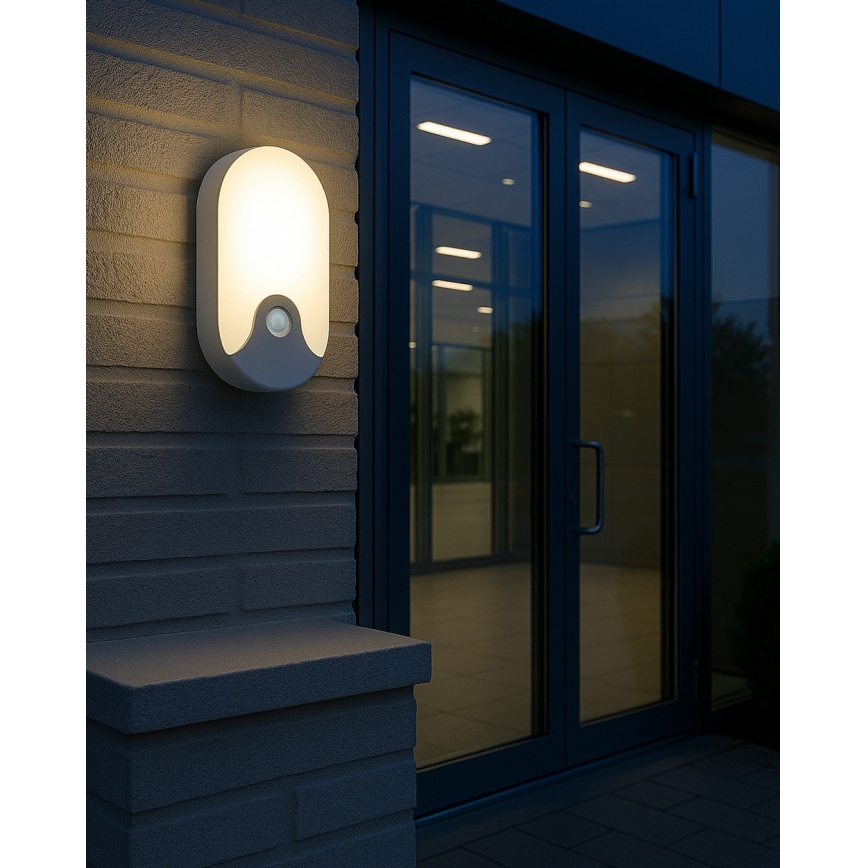 LED Außen-Wandleuchte mit Bewegungsmelder LED/18W/230V IP44 weiß