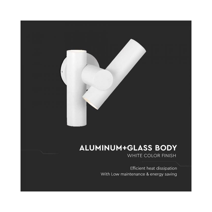 LED Außenwandleuchte flexibel 2xLED/3W/230V 3000K IP44 Weiß