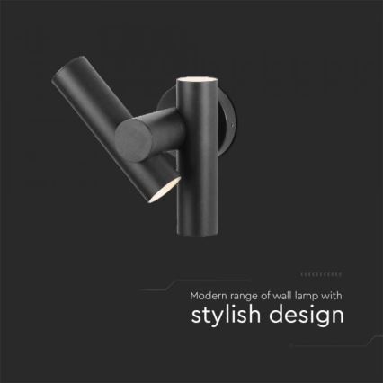 LED Außenwandleuchte flexibel 2xLED/3W/230V 4000K IP44 schwarz