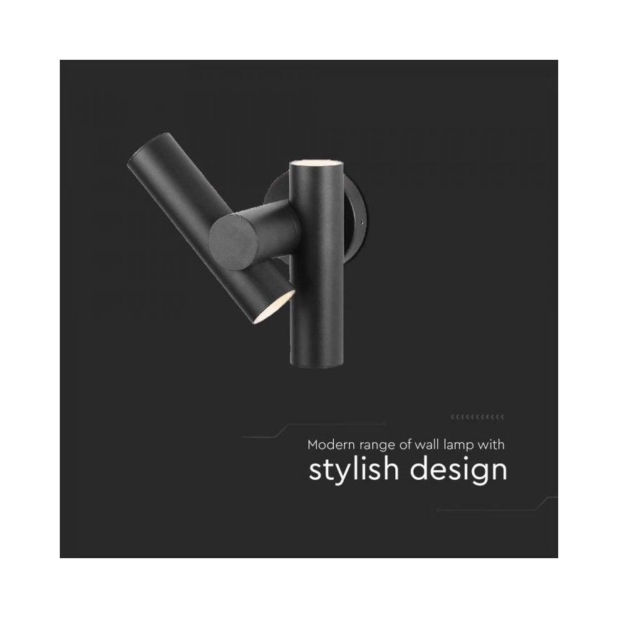 LED Außenwandleuchte flexibel 2xLED/3W/230V 4000K IP44 schwarz