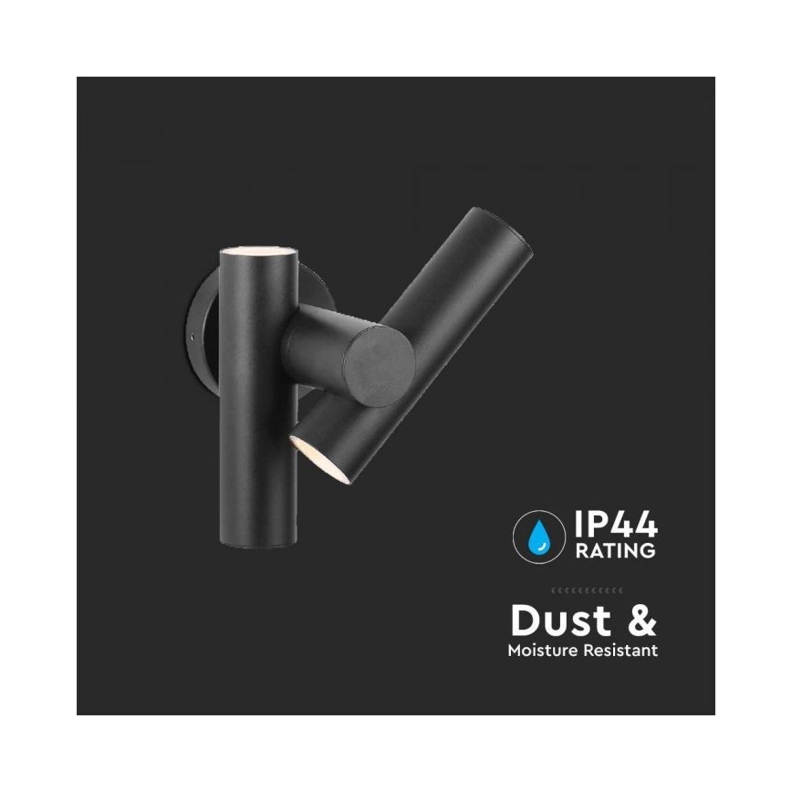 LED Außenwandleuchte flexibel 2xLED/3W/230V 4000K IP44 schwarz