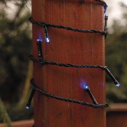LED-Außen-Weihnachtslichterkette, 100 LEDs, 10 m, IP44, blau