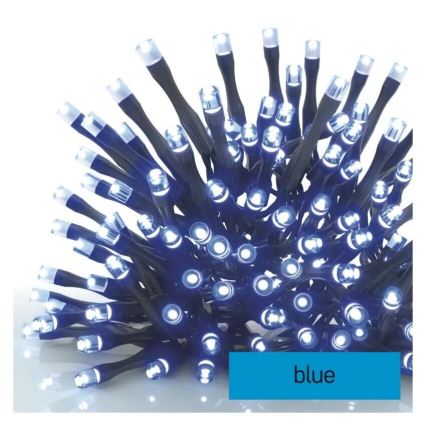 LED-Außen-Weihnachtslichterkette, 100 LEDs, 10 m, IP44, blau