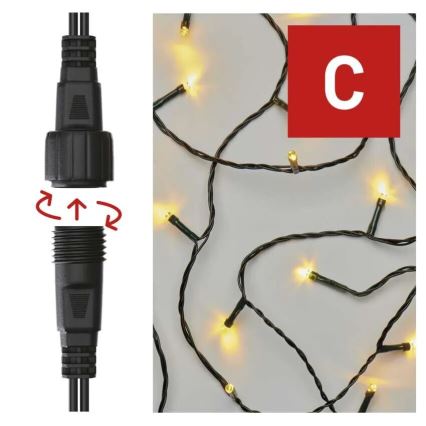 LED-Außen-Weihnachtslichterkette 50xLED/5m IP44 warmweiß