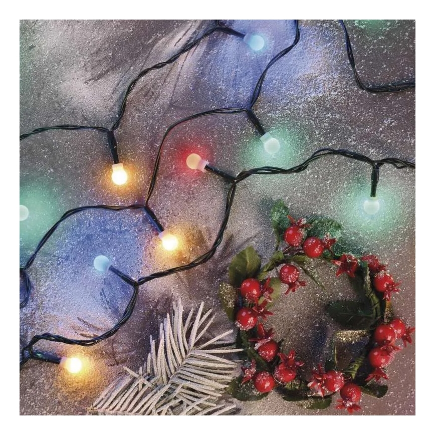 LED-Außen-Weihnachtslichterkette, 80 LEDs, 8 Funktionen, 13 m, mehrfarbig, IP44