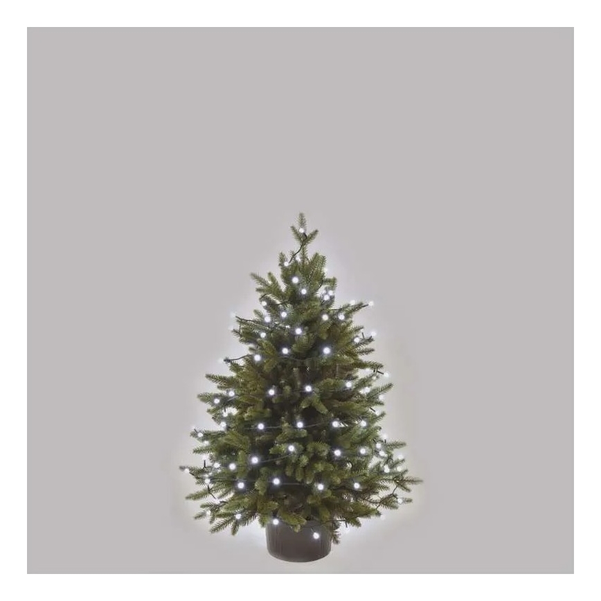 LED-Außen-Weihnachtslichterkette, 80 LEDs, mit 8 Funktionen, 13 m, kaltweiß, IP44