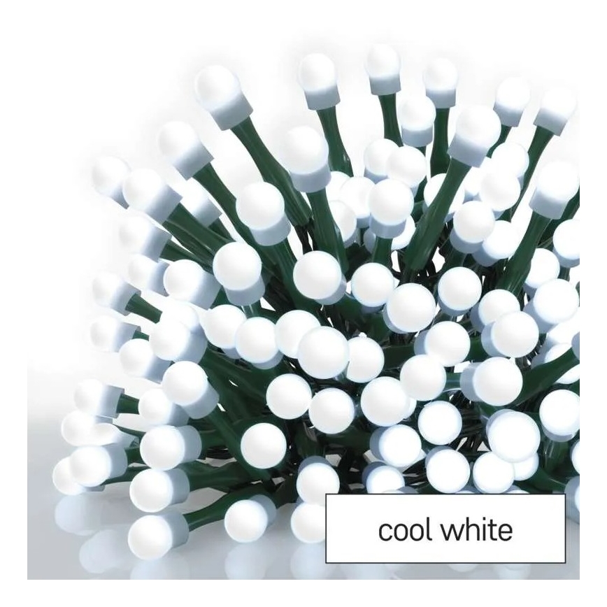 LED-Außen-Weihnachtslichterkette, 80 LEDs, mit 8 Funktionen, 13 m, kaltweiß, IP44