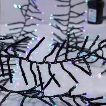 LED-Außen-Weihnachtslichterkette CLUSTER, 768 LEDs, 8 Funktionen, 9 m, IP44, warmweiß