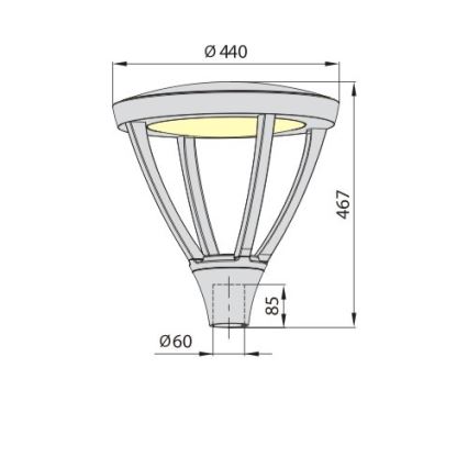 LED Außenleuchte PARK PLUS LED/60W/230V 4000K