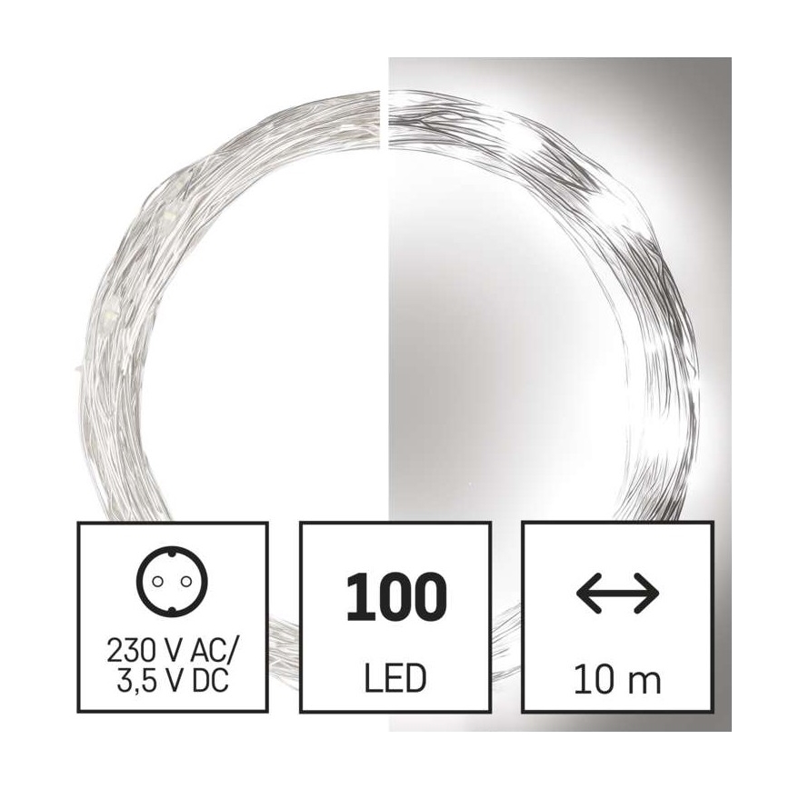LED  Außenlichterkette 100xLED/15m IP44 kaltweiß