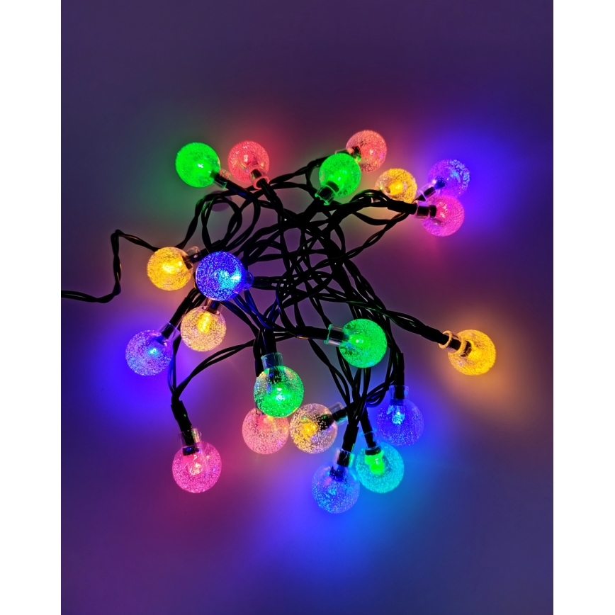 LED-Außenlichterkette 20xLED/2xAA 2,2 m IP44 mehrfarbig
