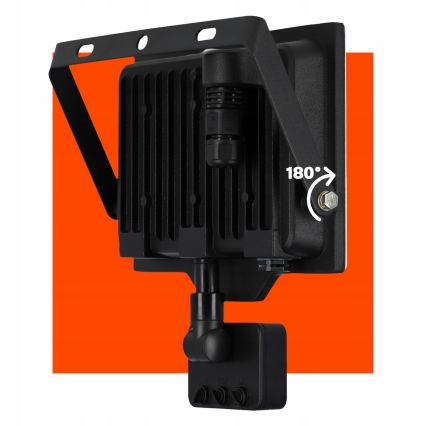 LED Außenstrahler mit Bewegungs- und Dämmerungssensor LED/50W/230V 4500K IP65 schwarz