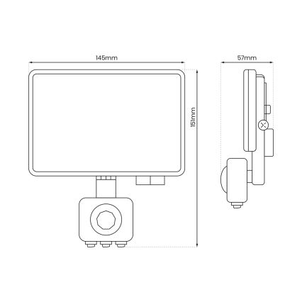 LED-Außenstrahler mit Sensor LED/30W/230V 5000K IP44