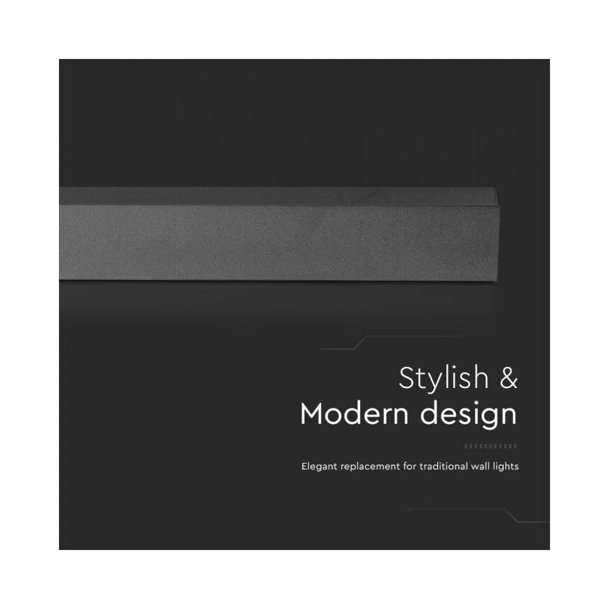 LED-Außenwandleuchte, 16 W / 230 V, 4000 K, IP65, 101 cm, schwarz