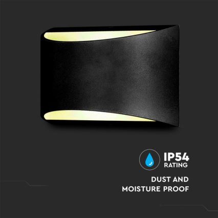 LED-Außenwandleuchte/9W/230V 4000K IP54 schwarz
