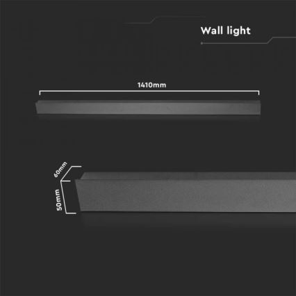 LED-Außenwandleuchte LED/23W/230V 3000K IP65 141 cm schwarz