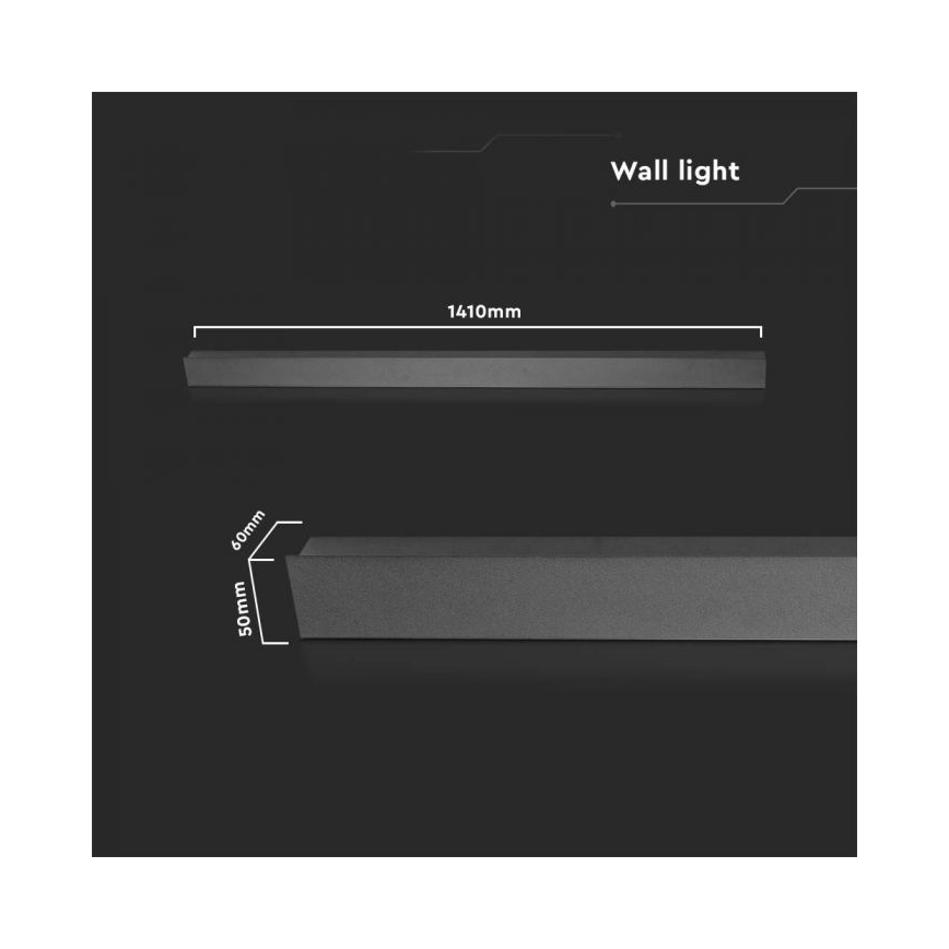 LED-Außenwandleuchte LED/23W/230V 3000K IP65 141 cm schwarz