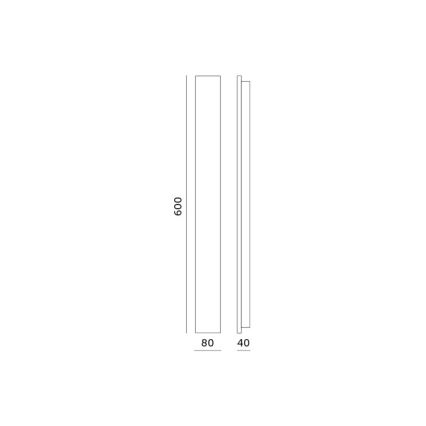 LED-Außenwandleuchte MIRANA LED/12W/230V 4000K IP44 60 cm schwarz